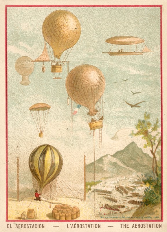 Ballongflyging (chromolitho) av French School