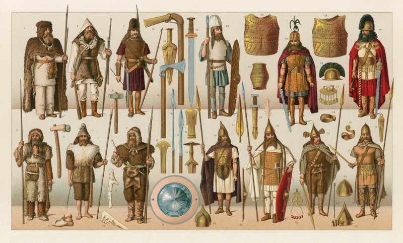 Barbarian Europe-kostyme av French School