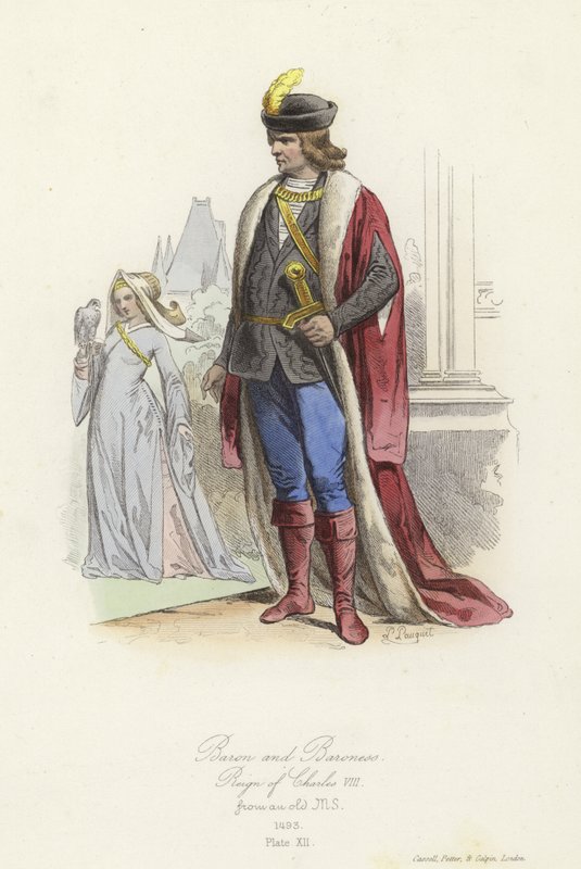 Baron og baronesse, regjering av Charles VIII av Frankrike av French School
