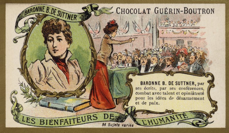 Baronesse Bertha von Suttner , østerriksk romanforfatter og pasifist (chromolitho) av French School