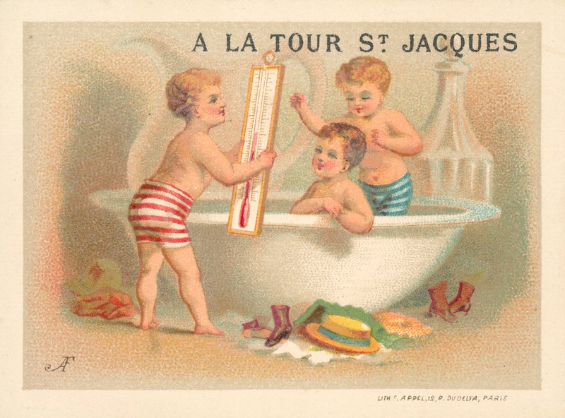 Badetid (chromolitho) av French School