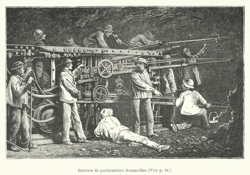 Sommeiller stansebatteri (gravering) av French School