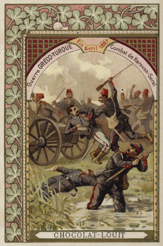 Slaget ved Karavan-Serai, gresk-tyrkisk krig, april 1897 av French School