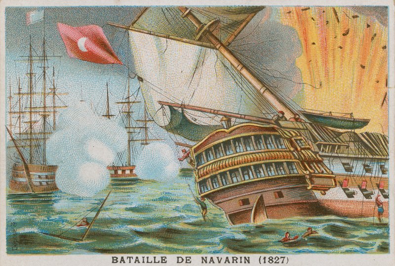 Slaget ved Navarino, 1827 av French School