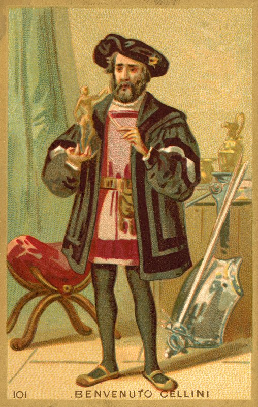 Benvenuto Cellini , italiensk artist (chromolitho) av French School