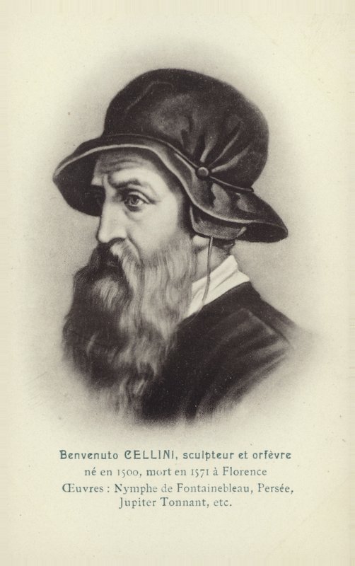 Benvenuto Cellini , italiensk skulptør og gullsmed (lito) av French School