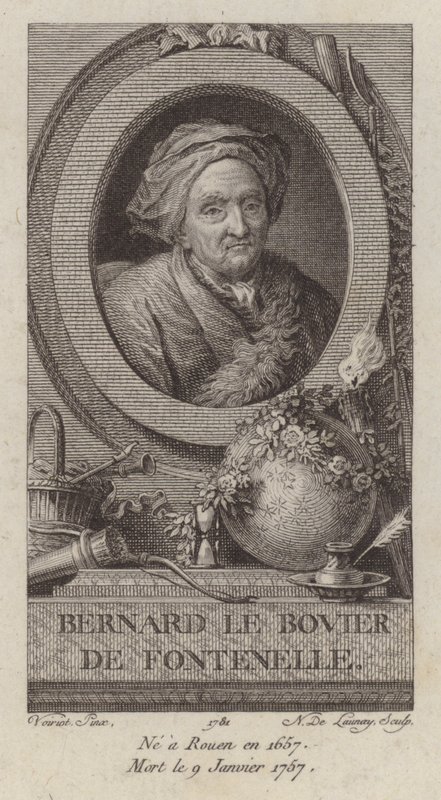 Bernard Le Bovier de Fontenelle , fransk forfatter (gravering) av French School