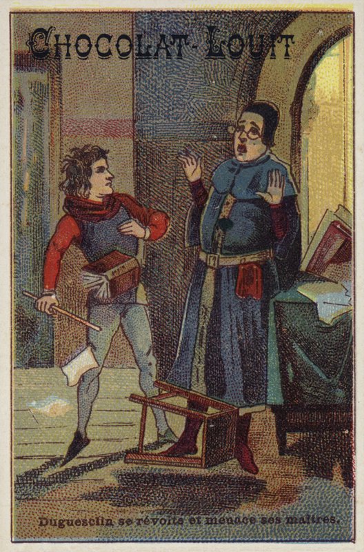 Bertrand Du Guesclin gjør opprør og truer læreren sin av French School