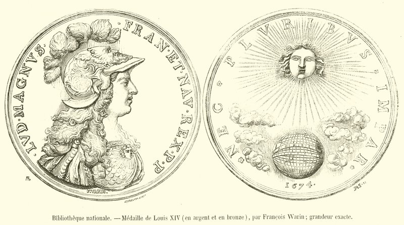 Nasjonalbiblioteket, Medal of Louis XIV, i sølv og bronse (gravering) av French School