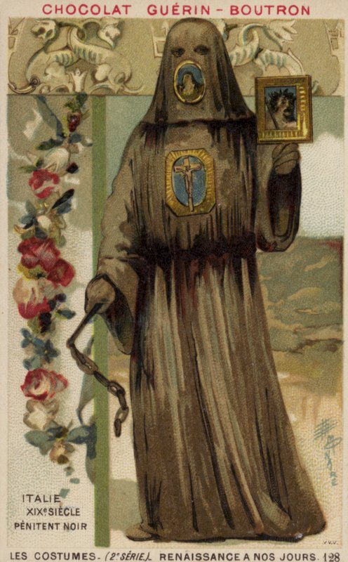 Black Penitent, Italia, 1800-tallet av French School