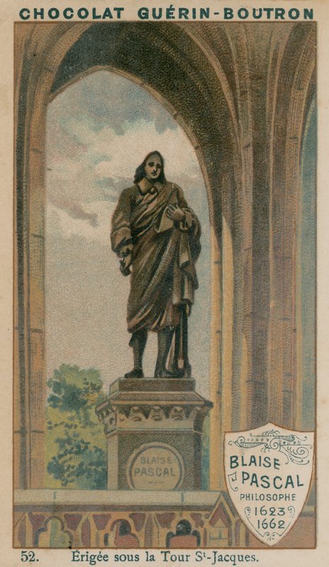 Blaise Pascal, filosof, 1623-1662, reist under Tour St-Jacques av French School
