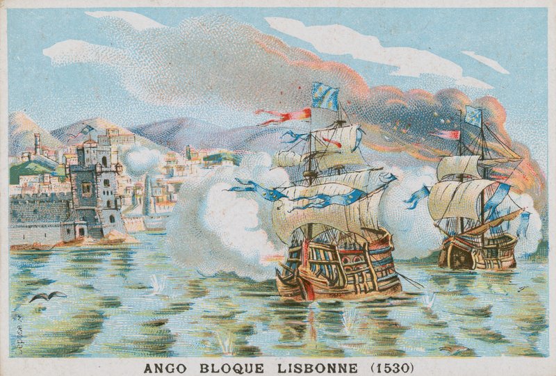 Blokade av Lisboa av Jean Ango, 1530 av French School