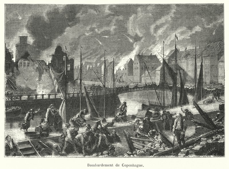 Bombing av København (gravering) av French School