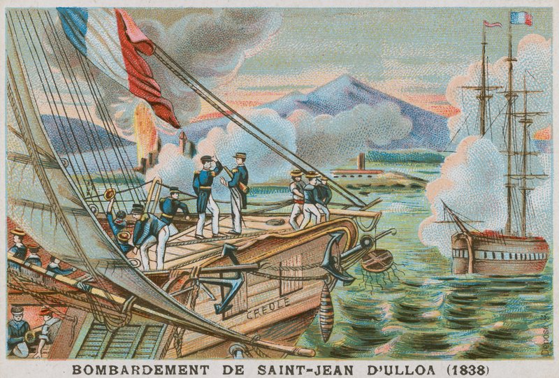 Bombardement av San Juan de Ulua, Mexico, av franskmennene, 1838 av French School
