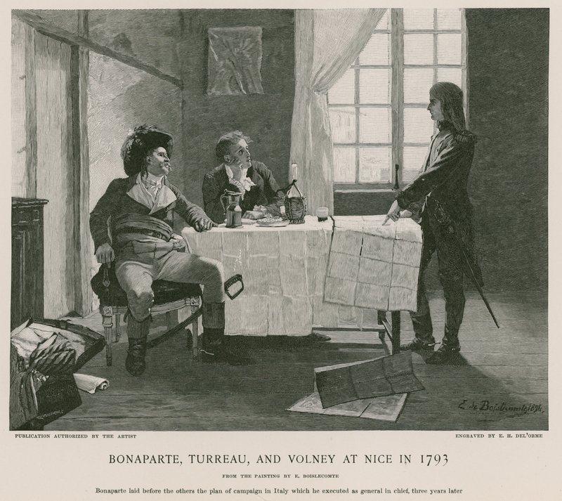 Bonaparte, Turreau og Volney i Nice i 1793 av French School