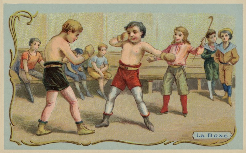 Boksing (chromolitho) av French School