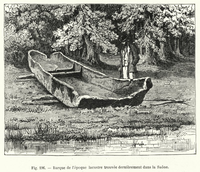 Braque fra den lakustrine perioden nylig funnet i Saone (gravering) av French School