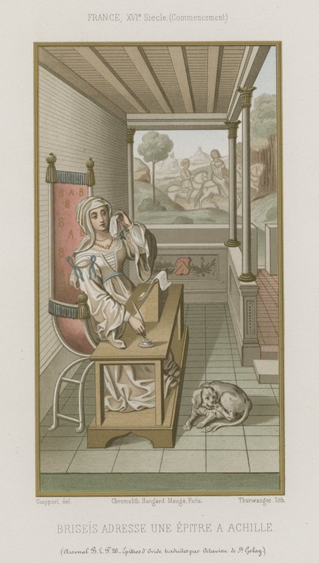 Briseis sender et brev til Achilles av French School