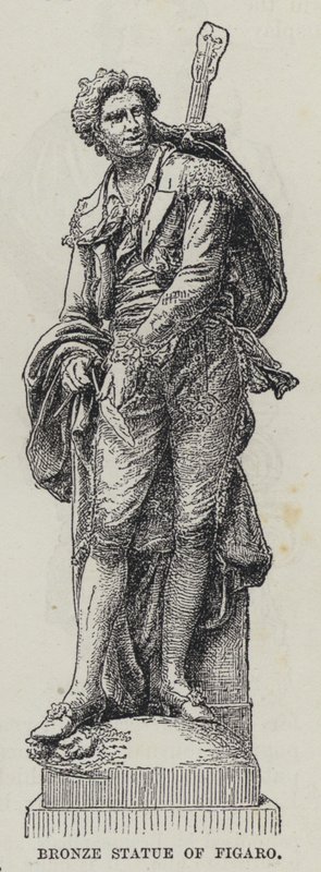 Bronsestatue av Figaro (gravering) av French School