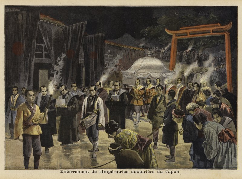 Begravelse av enkekeiserinne av Japan, 1897 av French School