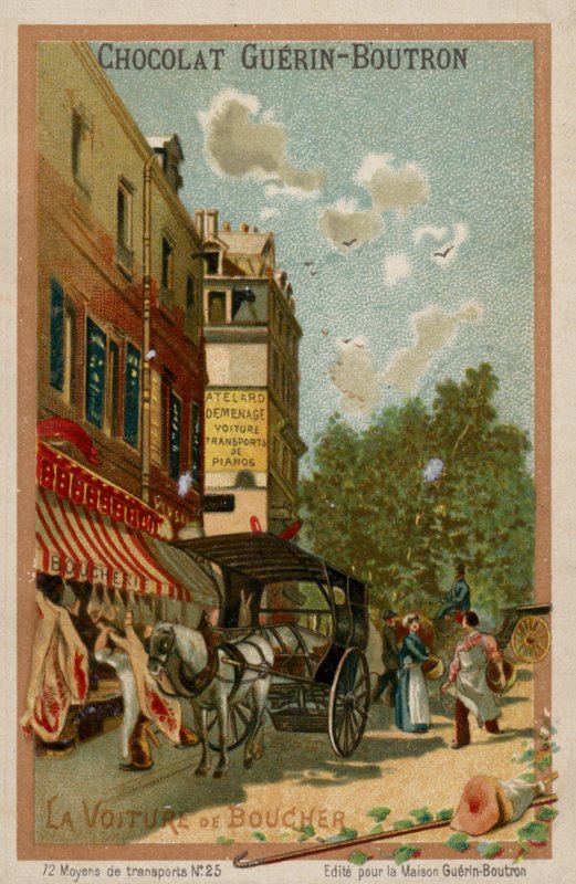 Slaktervogn (chromolitho) av French School