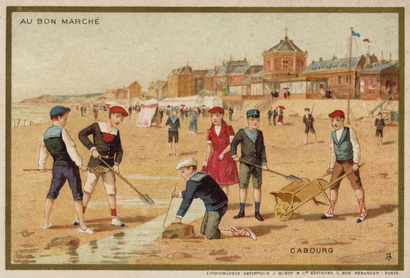 Cabourg, Frankrike (chromolitho) av French School
