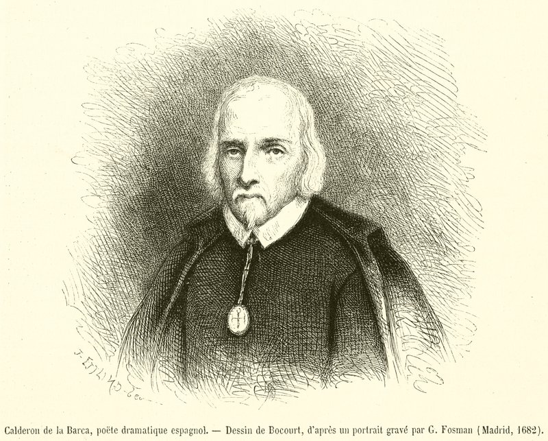 Calderon de la Barca , spansk dramatisk poet (gravering) av French School