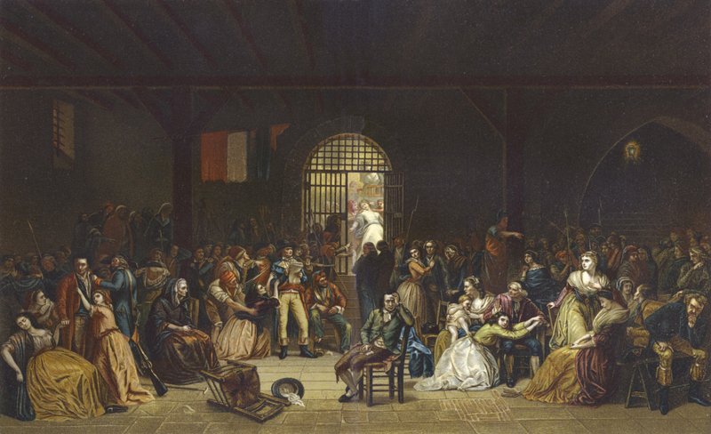 Ring etter de siste ofrene for terroren ved St Lazare-fengselet, den franske revolusjonen, 1794 av French School