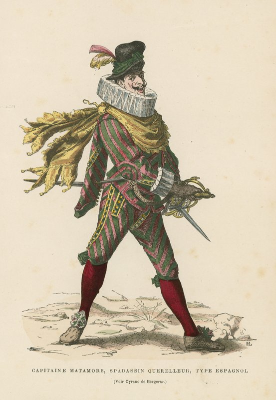 Kaptein Matamore, spansk leiemorder, 1600-tallet av French School