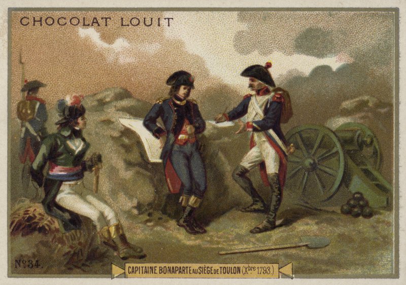 Kaptein Napoleon Bonaparte ved beleiringen av Toulon, franske revolusjonskriger, desember 1793 av French School