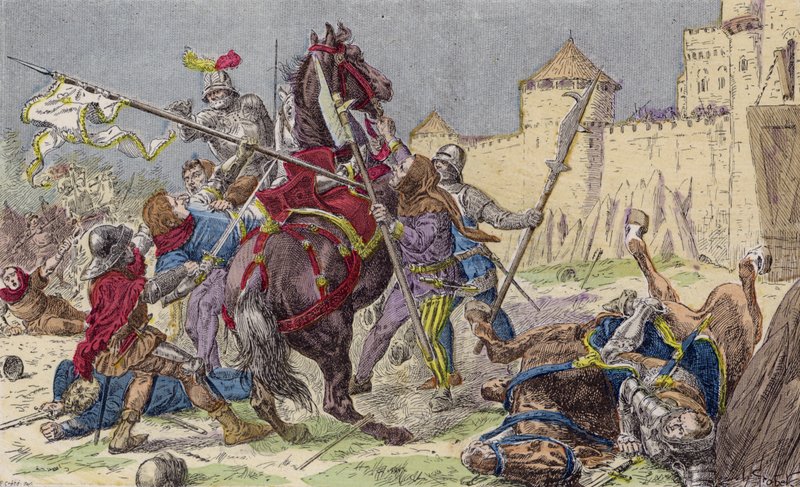Erobringen av Jeanne d#39;Arc av burgunderne av French School