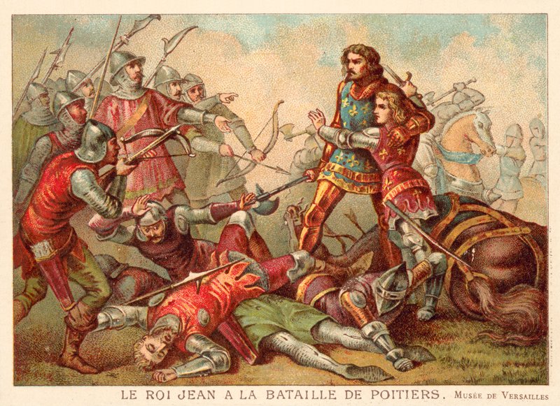 Fangst av John II av Frankrike i slaget ved Poitiers av French School