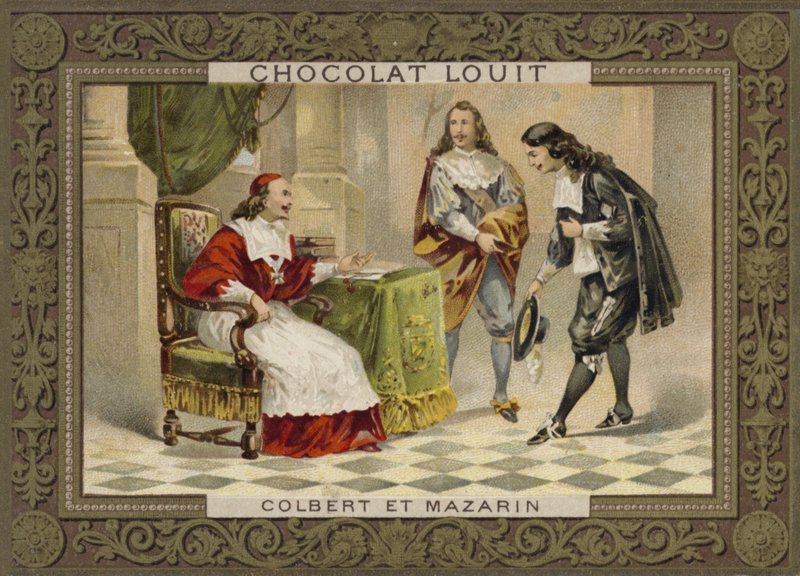 Kardinal Mazarin og Jean-Baptiste Colbert, franske statsmenn, 1600-tallet av French School