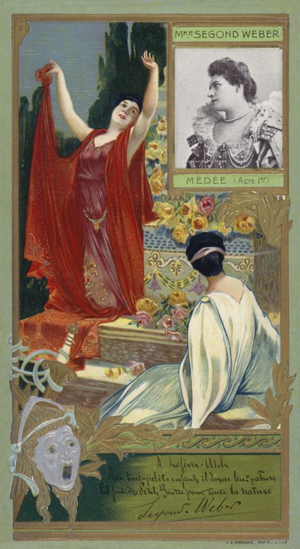 Caroline-Eugenie Segond-Weber , fransk skuespillerinne (kromolito) av French School