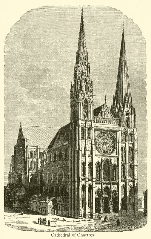 Cathedral of Chartres (gravering) av French School