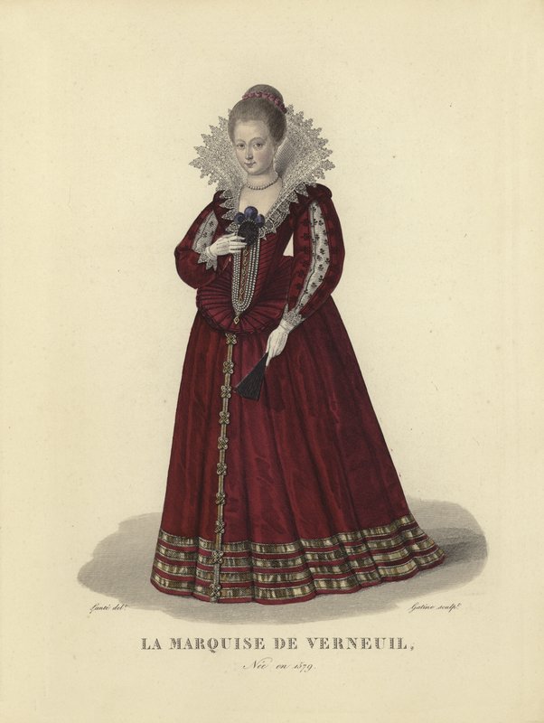 Catherine Henriette de Balzac dEntragues, Marquise de Verneuil, mistress of King Henry IV of France av French School