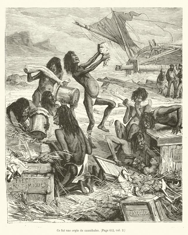Det var en orgie av kannibaler (gravering) av French School