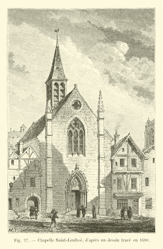 Saint-Leufroy kapell; fra en tegning sporet i 1680 av French School