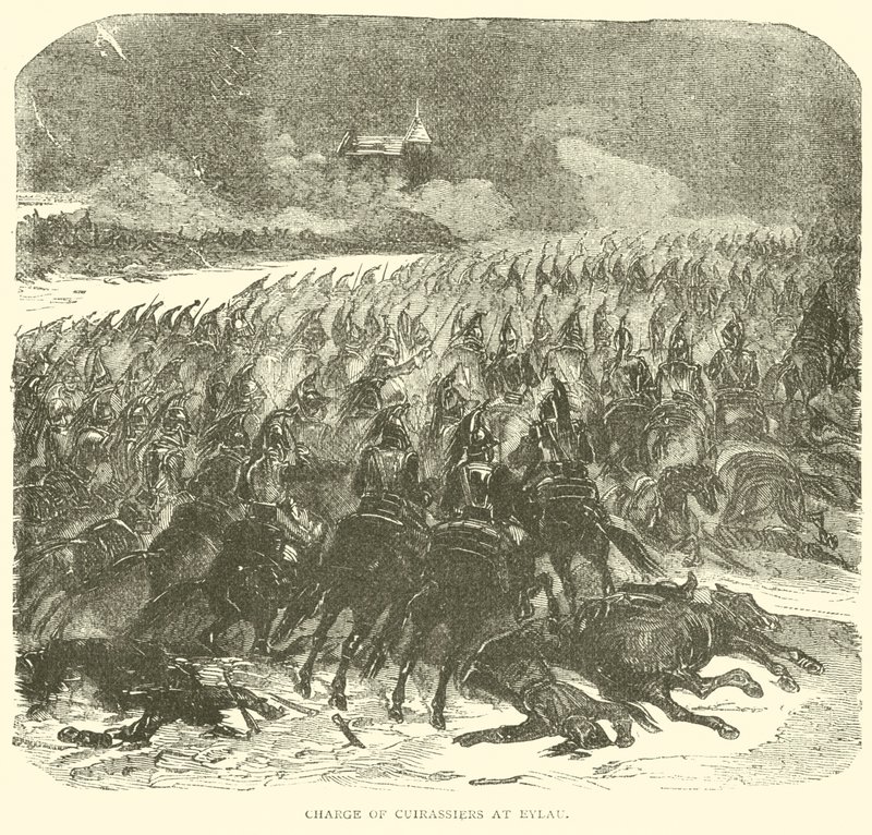 Anklagen for Cuirassiers ved Eylau (gravering) av French School