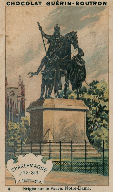 Charlemagne, 742-814, reist på Parvis Notre-Dame av French School