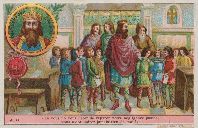 Charlemagne, grunnlegger av det karolingiske riket (768-814) av French School