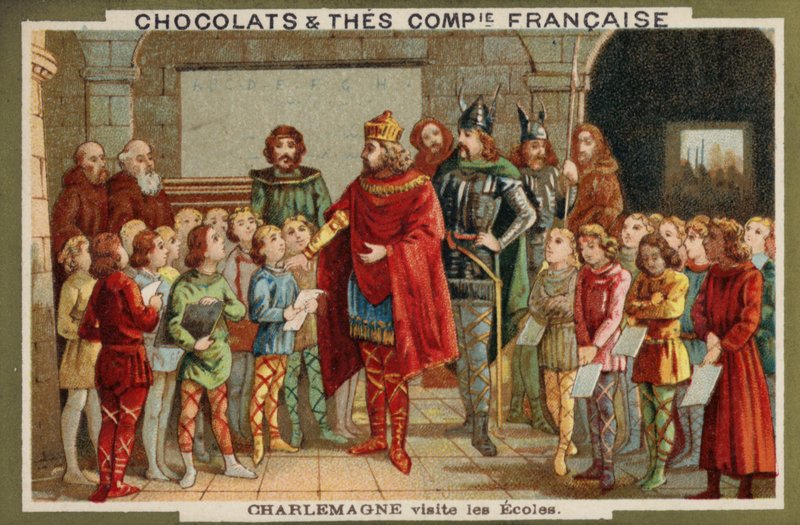 Karl den Store besøker en skole av French School