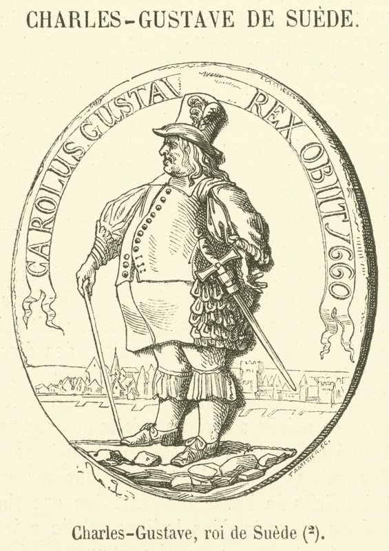 Charles-Gustave, roi de Suede (gravering) av French School