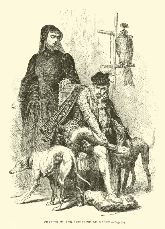 Charles IX og Catherine de Medici av French School