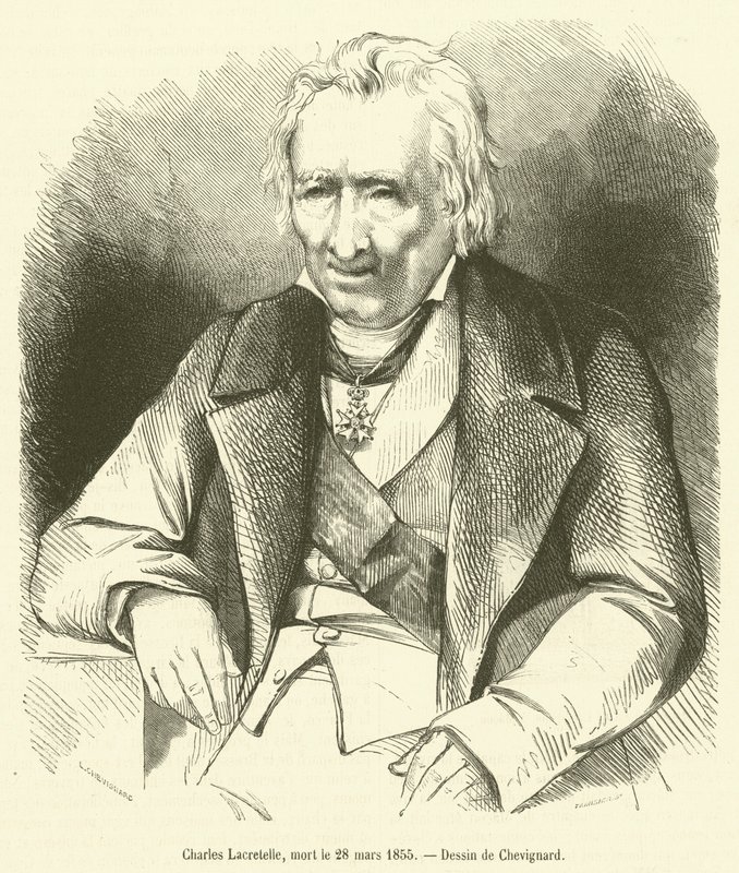 Charles Lacretelle, død 28. mars 1855 (gravering) av French School