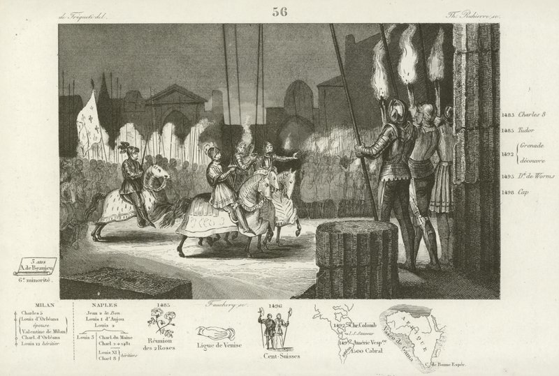 Charles VIII av Frankrike gikk inn i Roma i triumf, 1494 av French School