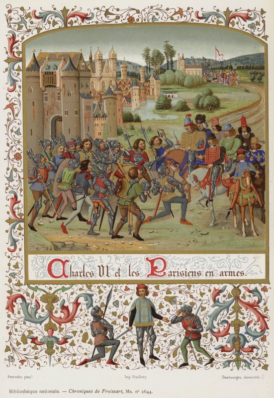Charles VI og Parisians in Arms av French School