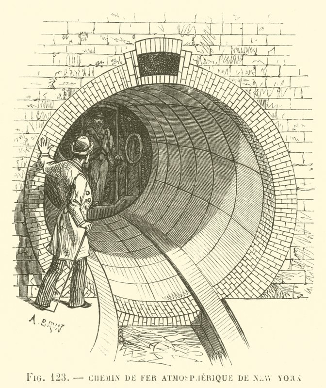 New York's Atmospheric Railroad (gravering) av French School