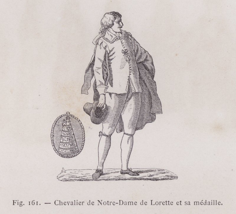 Ridder av Notre-Dame de Lorette og hans medalje (gravering) av French School