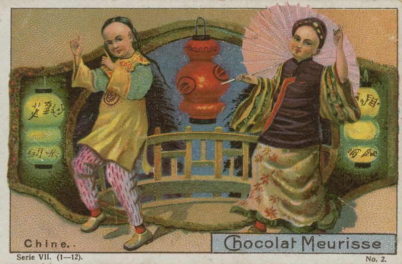 Kina, handelskort for Chocolat Meurisse av French School